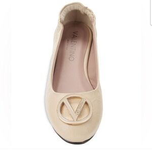 NWOB Valentino By Mario Valentino Calliope Monogran Leather Ballet Flats